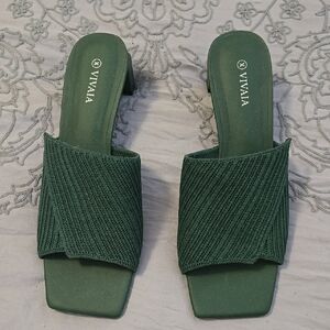 Women's Green Heeled Sandals